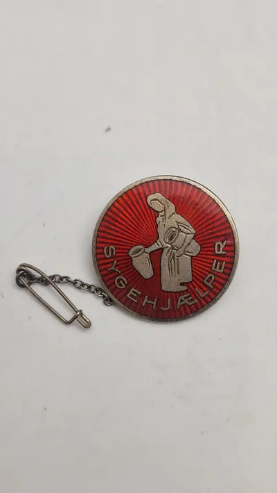 Sygehjælper nål, sterlingsølv. Original