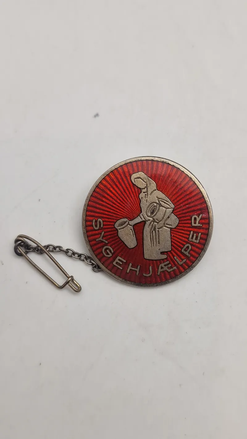 Sygehjælper nål, sterlingsølv. Original