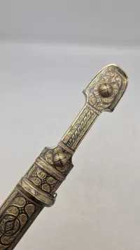 Kaukasisk Niello silver mounted dagger med skede