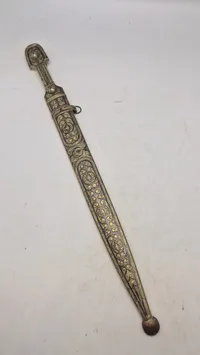 Kaukasisk Niello silver mounted dagger med skede