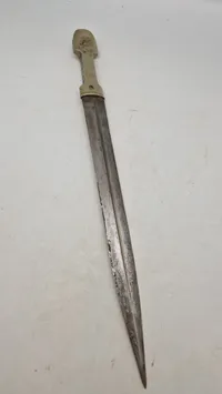 Kaukasisk Niello silver mounted dagger med skede