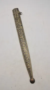 Kaukasisk Niello silver mounted dagger med skede