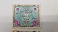 Samling militære pengesedler. Originale