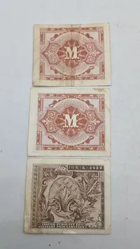 Samling militære pengesedler. Originale