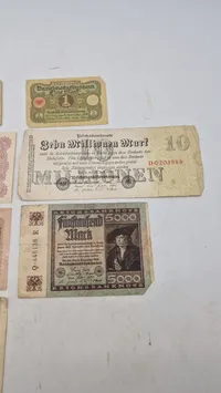Samling tyske pengesedler. Originale