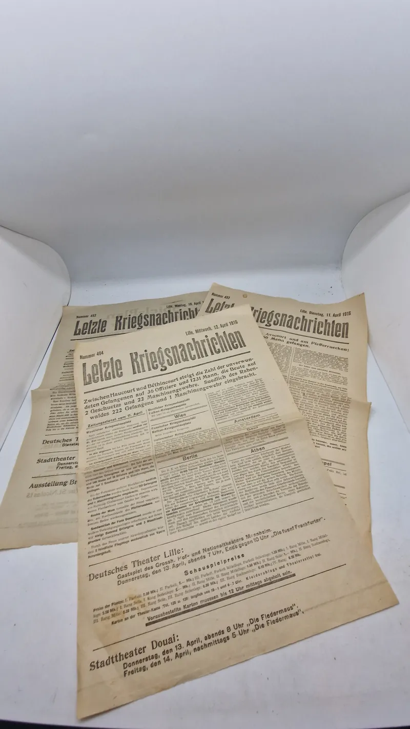 Samling ww1 "Letzte Kriegsnachrichten". Originale