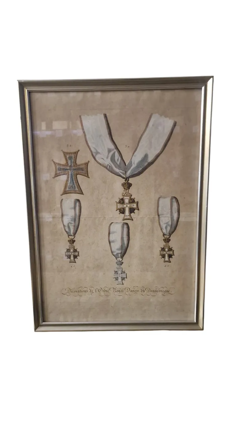 Håndkolorerede stik  med Den Danske Ridderorden, Frederik den 6, original
