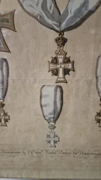 Håndkolorerede stik  med Den Danske Ridderorden, Frederik den 6, original