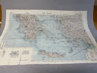 Originalt pilot WW2 silkekort ( Escape) fra 1943, brugt efter krigen og kontrolstemplet 1953