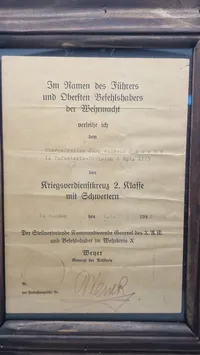 Originalt Tysk urkunde WW2