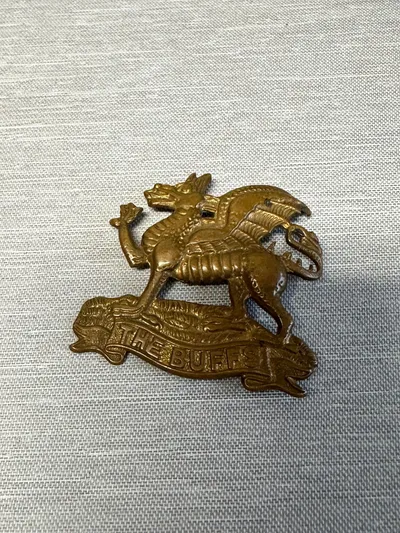 Originalt The King of Denmark’s Regiment (The Buffs) mærke båret af Danskere i Engelsk tjeneste WW2