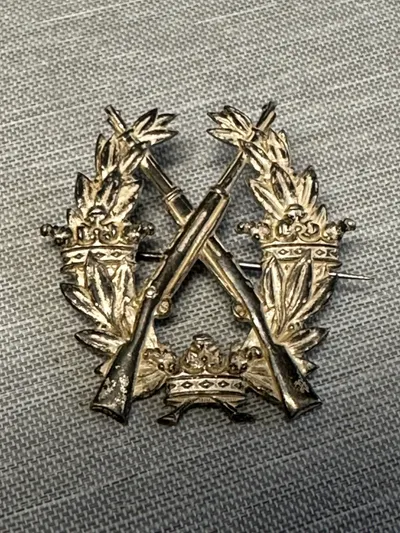 Originalt Svensk skydemærke sølv, brugt ved den Danske brigade i Sverige WW2