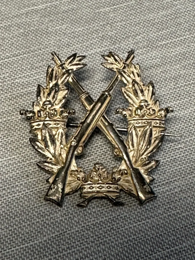 Originalt Svensk skydemærke sølv, brugt ved den Danske brigade i Sverige WW2