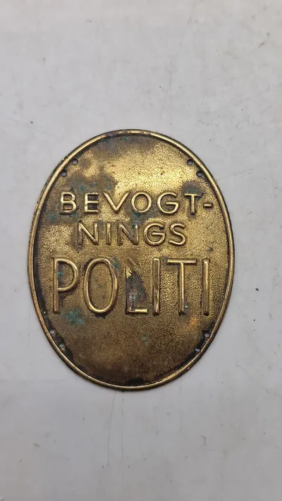 Skilt fra bevogtnings politiet. Original