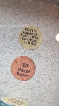 indrammet udstillingssæt med "Cylindrical Cartridges for Breech Loaders" fra Eley Bro Limited, London.