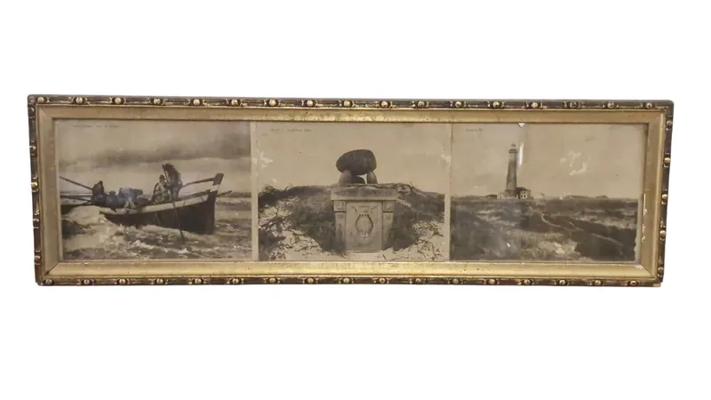 Samling ældre Skagen postkort i ramme