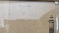 Samling ældre Skagen postkort i ramme