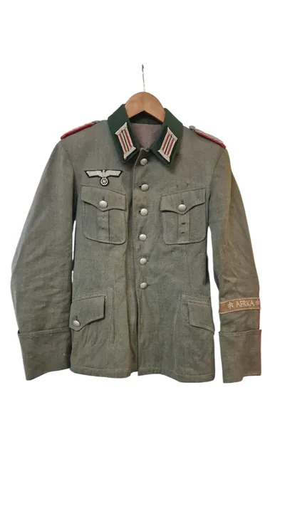 Tysk Artillerie major officers uniforms jakke med “Afrika” Cufftitle, original