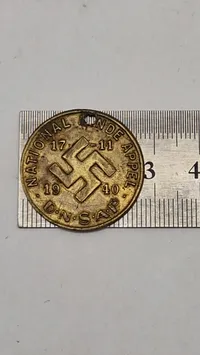 Dansk WW2 D.N.S.A.P, mindeappel 1940 omlavet til halssmykke, originalt