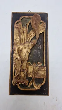 Kinesisk udskåret  trærelief til ophæng