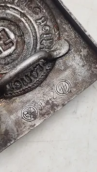 Waffen-SS bæltespænde, RZM 36/42 Overhoff & Cie. Originalt