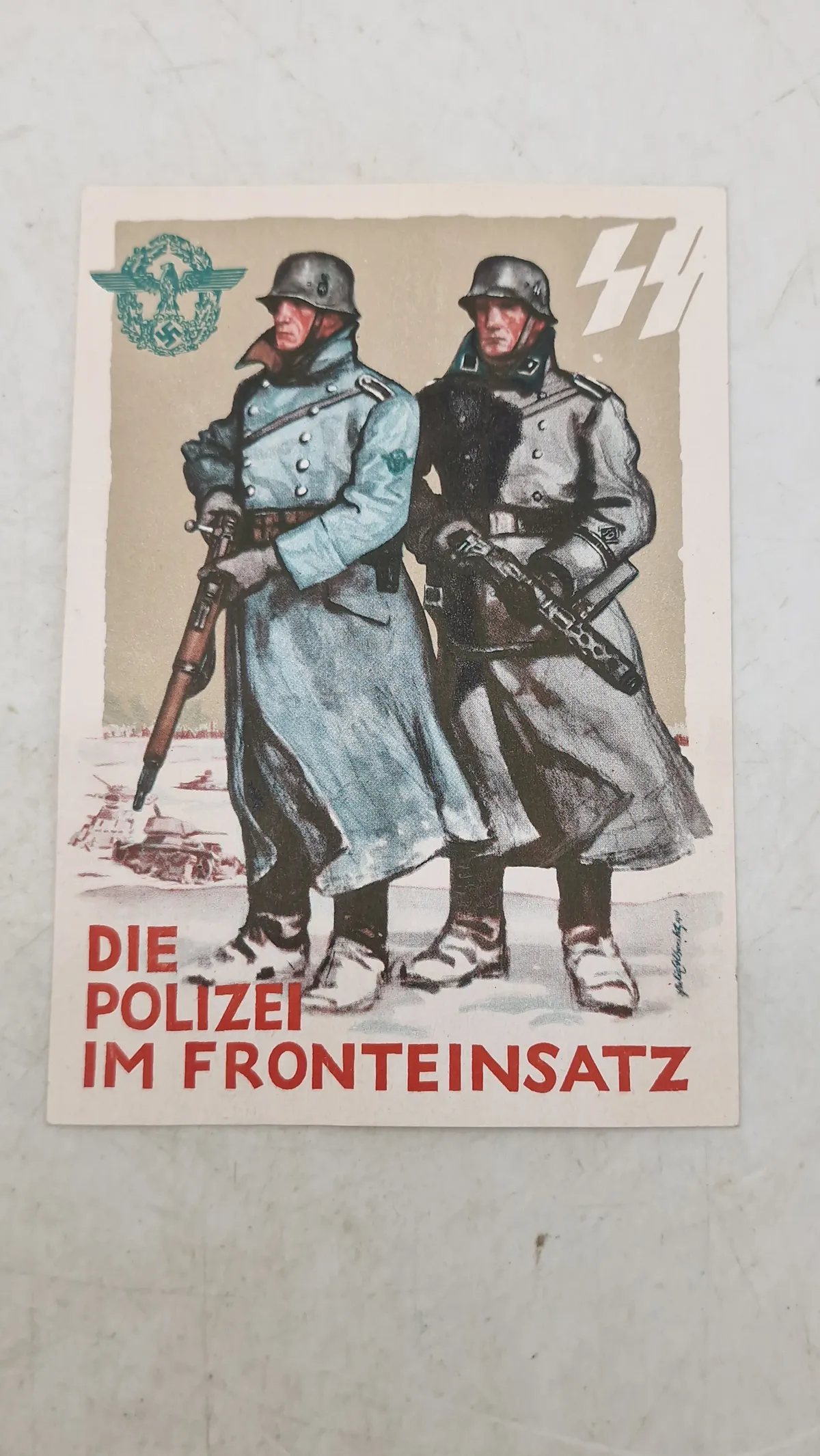Tysk Waffen SS postkort, originalt