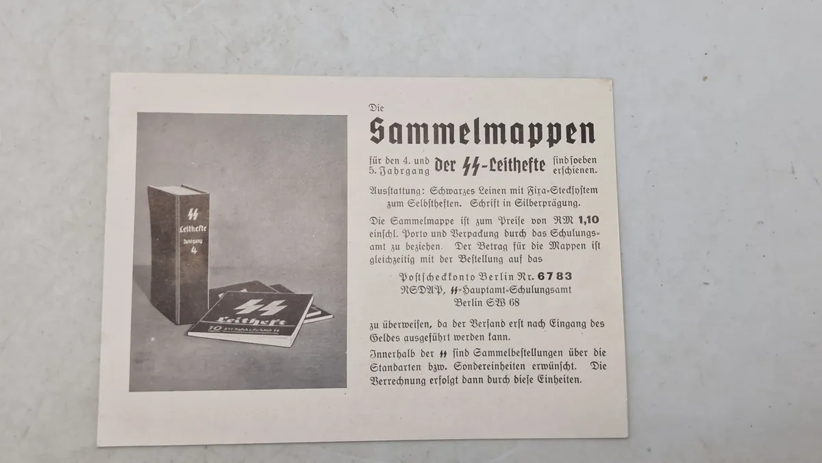 Tysk SS postkort, originalt