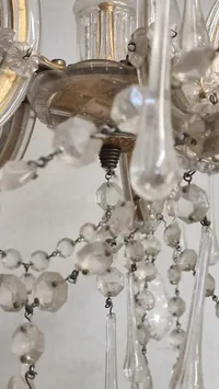 Antik Krystal lysekrone alt er glas , skal afhentes i Vordingborg