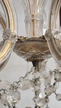 Antik Krystal lysekrone alt er glas , skal afhentes i Vordingborg