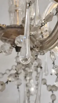 Antik Krystal lysekrone alt er glas , skal afhentes i Vordingborg