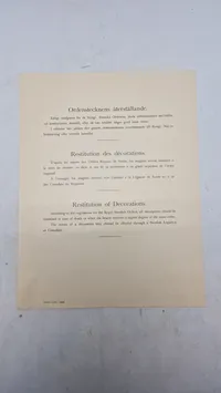 Den Svenske Nordstjerne orden tildelt Fritz Carl Vilhelm von Magius (1903–1969)