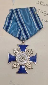 Ekstremt Sjælden Finsk Politi fortjeneste medalje tildelt Fritz Carl Vilhelm von Magius (1903–1969)