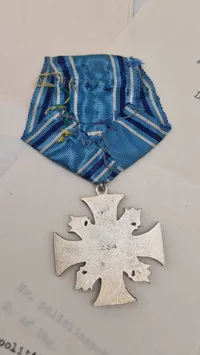 Ekstremt Sjælden Finsk Politi fortjeneste medalje tildelt Fritz Carl Vilhelm von Magius (1903–1969)