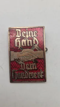 "Deine Hand Dem Handwerk“ tinnie med hagekors WW2 . Original