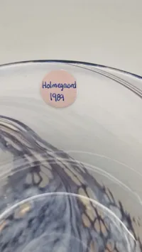 Holmegaard glas skål, 1989. Original