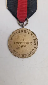 Medaille zur Erinnerung an den 1. Oktober 1938. Original