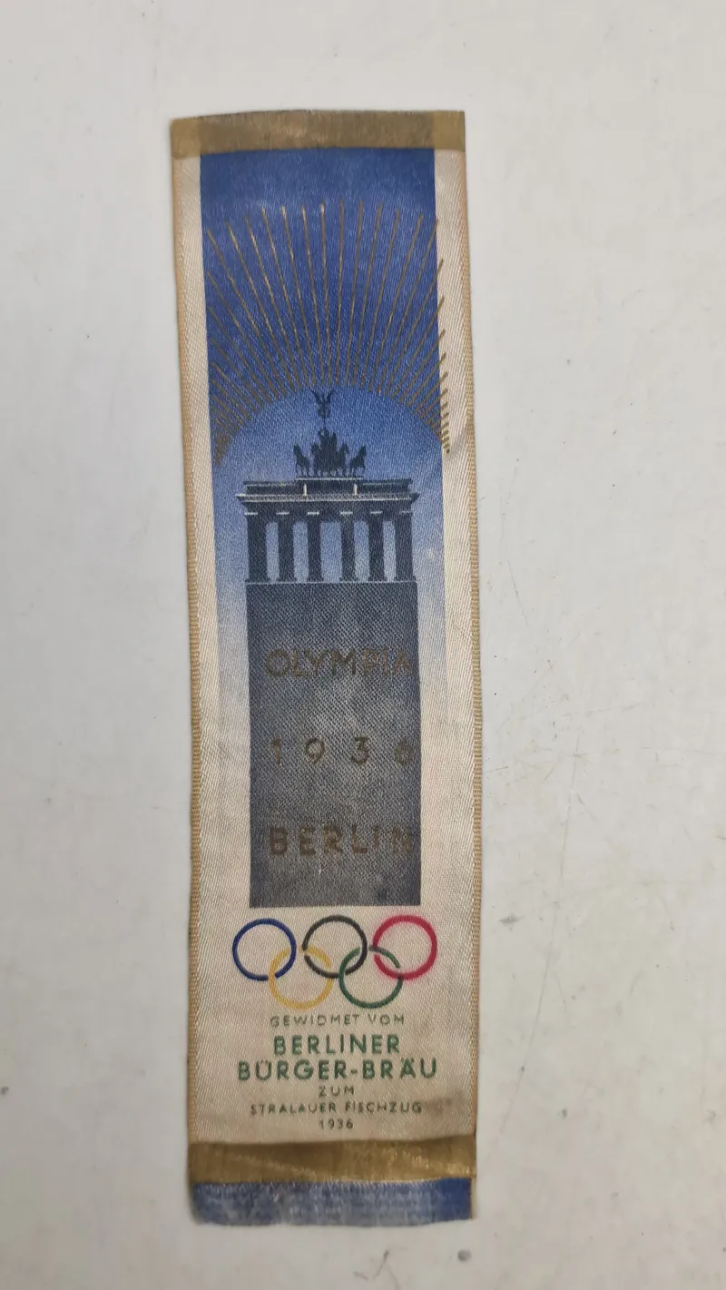 Miniature banner fra olympiaden i Berlin, 1936. Original