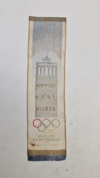 Miniature banner fra olympiaden i Berlin, 1936. Original