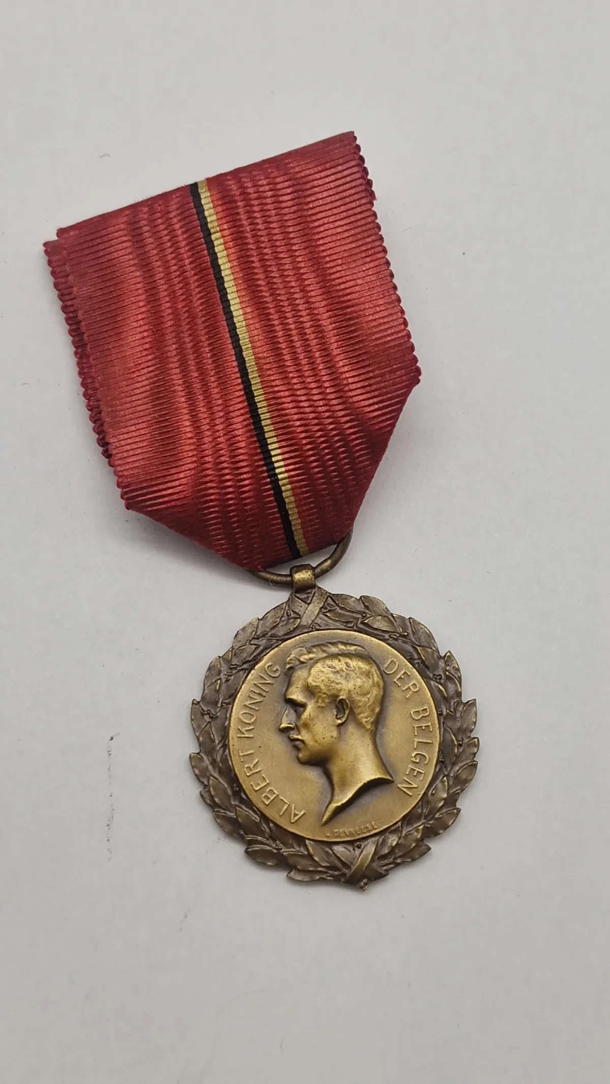 Belgisk King Albert Medal fra 1914-1918. Original
