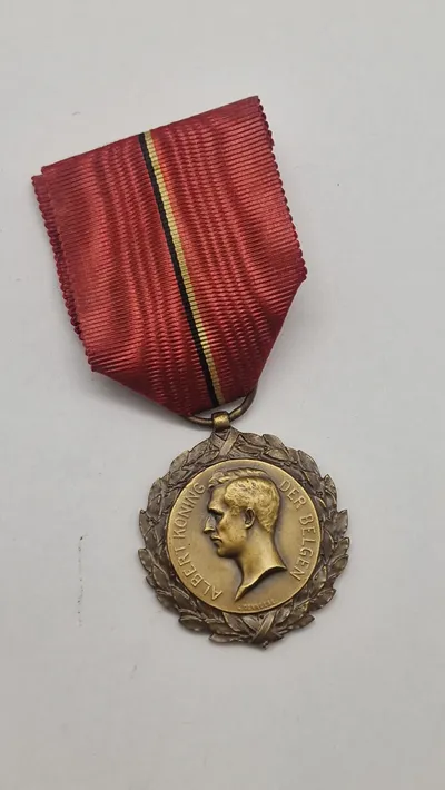 Belgisk King Albert Medal fra 1914-1918. Original