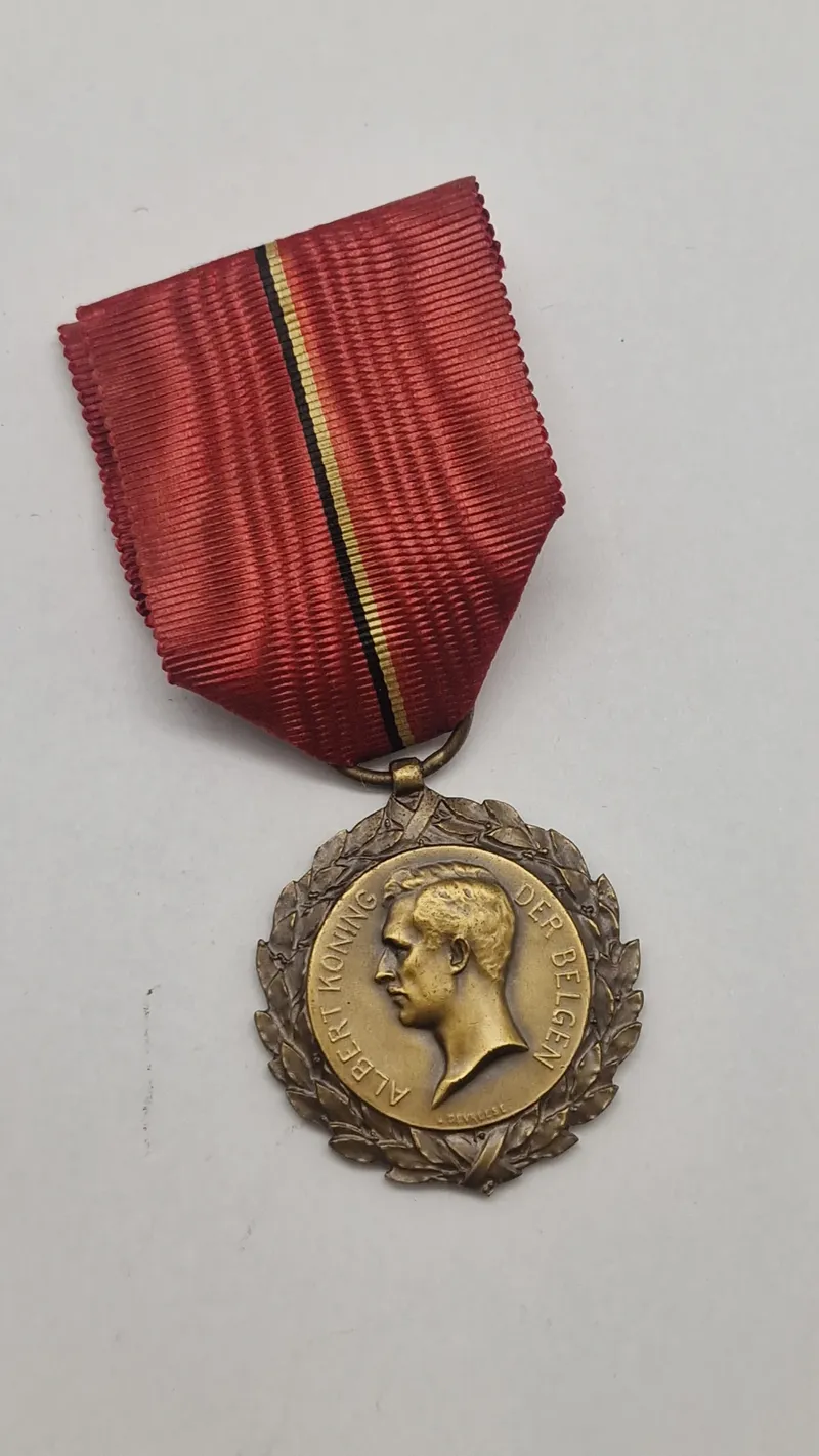 Belgisk King Albert Medal fra 1914-1918. Original