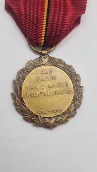Belgisk King Albert Medal fra 1914-1918. Original