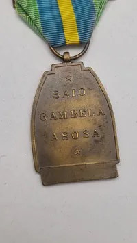 Belgisk erindringsmedalje for den etiopiske kampagne (Médaille Commémorative de la Campagne d'Ethiopie), der blev etableret i januar 1947. Original
