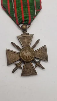 Fransk Croix de guerre (Krigskors) medalje fra 1. verdenskrig. Original