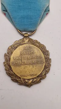 Belgisk medalje for politiske fanger fra 1914–1918. Original