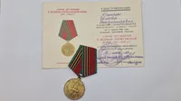 sovjetisk jubilæumsmedalje for 40-året for sejren i den Store Fædrelandskrig (1941-1945). Original