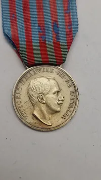 erindringsmedalje for den italiensk-tyrkiske krig 1911-1912, også kendt som Vittorio Emanuele III-medaljen. Original