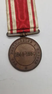 Dansk deltager medalje for 1.slesvigske krig 1848-50. Original