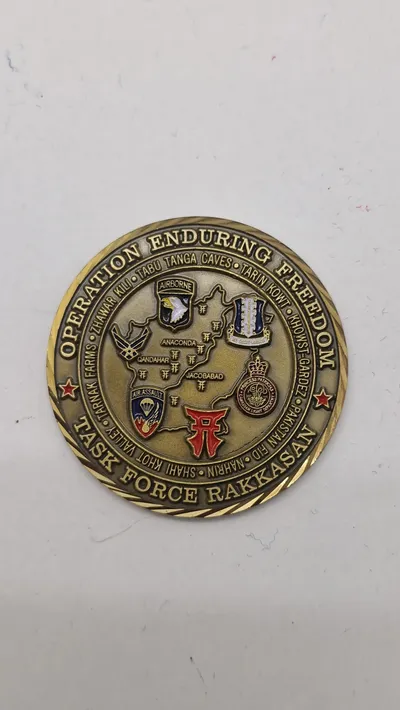 challenge coin fra 3. Brigade Combat Team, 101. Luftbårne Division, der markerer deres indsats under Operation Enduring Freedom i Afghanistan