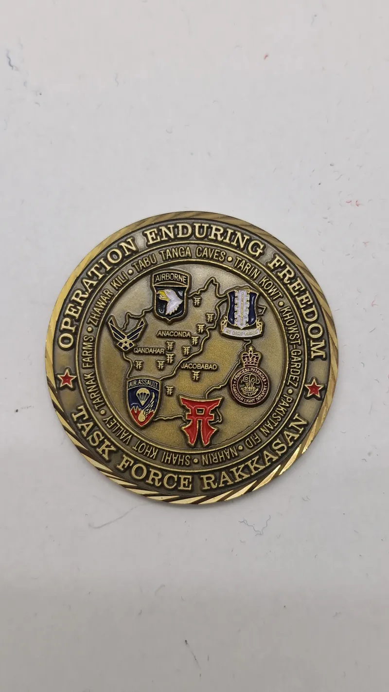 challenge coin fra 3. Brigade Combat Team, 101. Luftbårne Division, der markerer deres indsats under Operation Enduring Freedom i Afghanistan